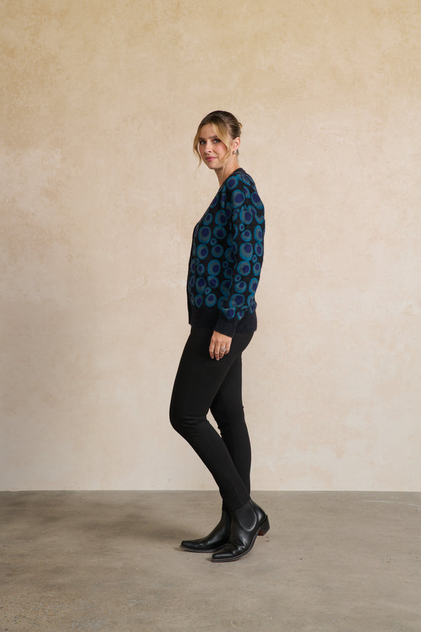 Cardigan 60s Retro Party Teal