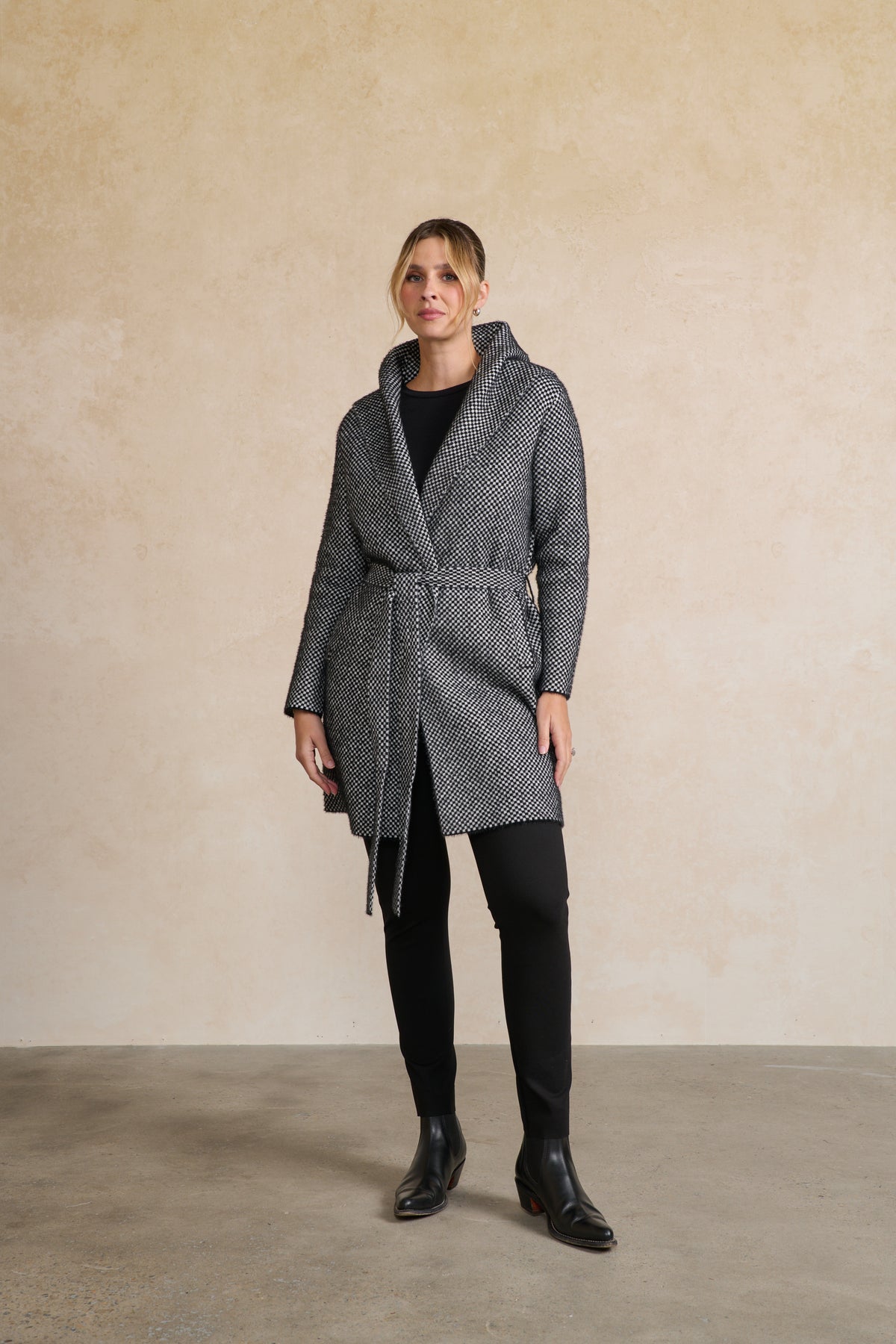 Coatigan Knitted Checker Board