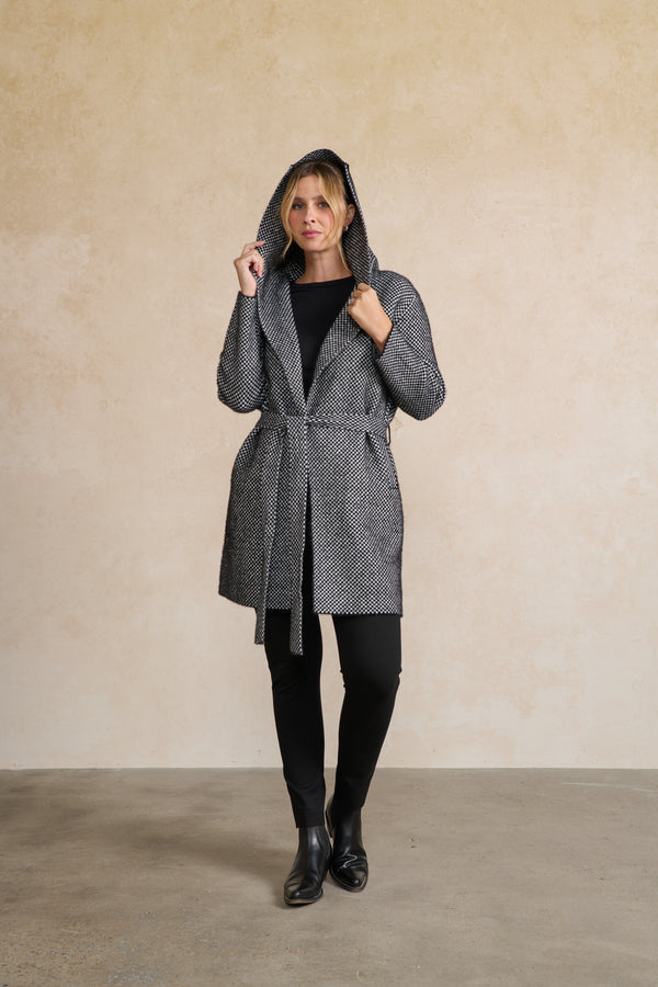 Coatigan Knitted Checker Board