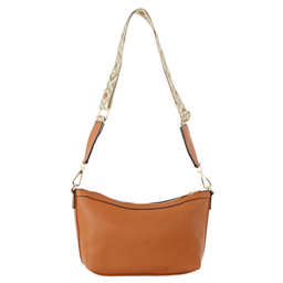 Melleni Part Leather Hand Bag in Tan