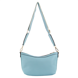 Melleni Part Leather Hand Bag in Blue
