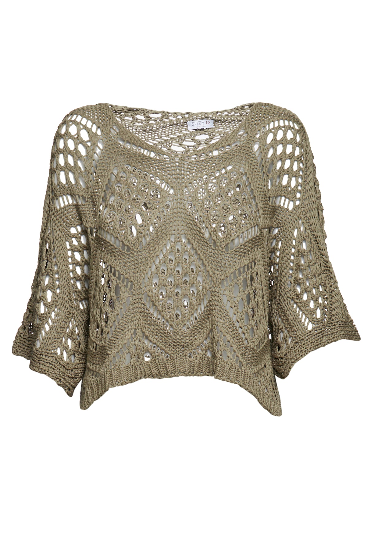 Lottie Crochet Batwing Sweater Olive