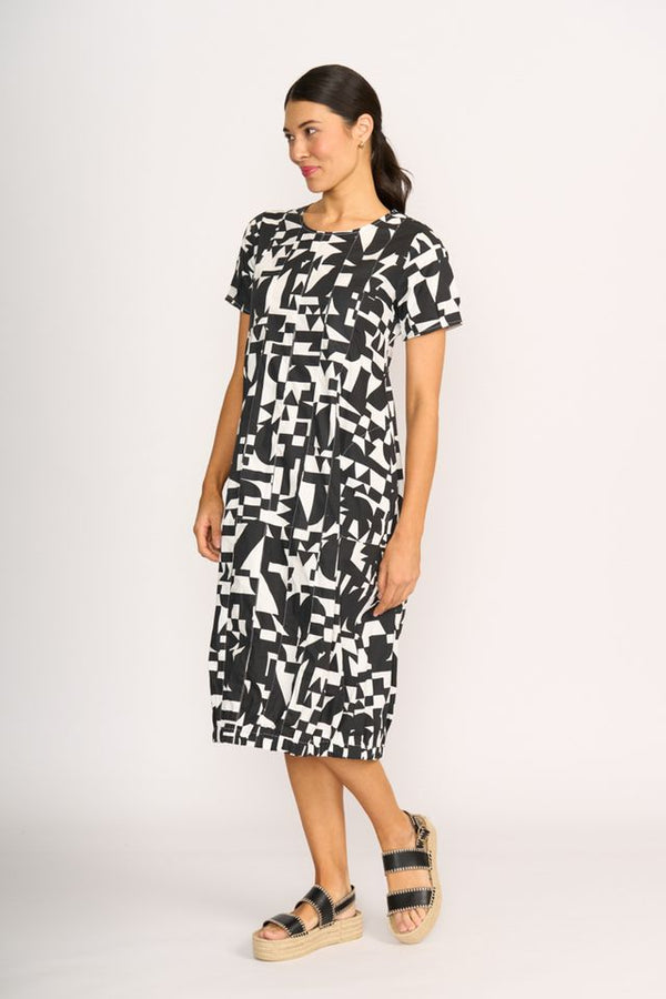 PLEATED MAXI DRESS Abstract