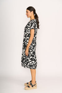 PLEATED MAXI DRESS Abstract