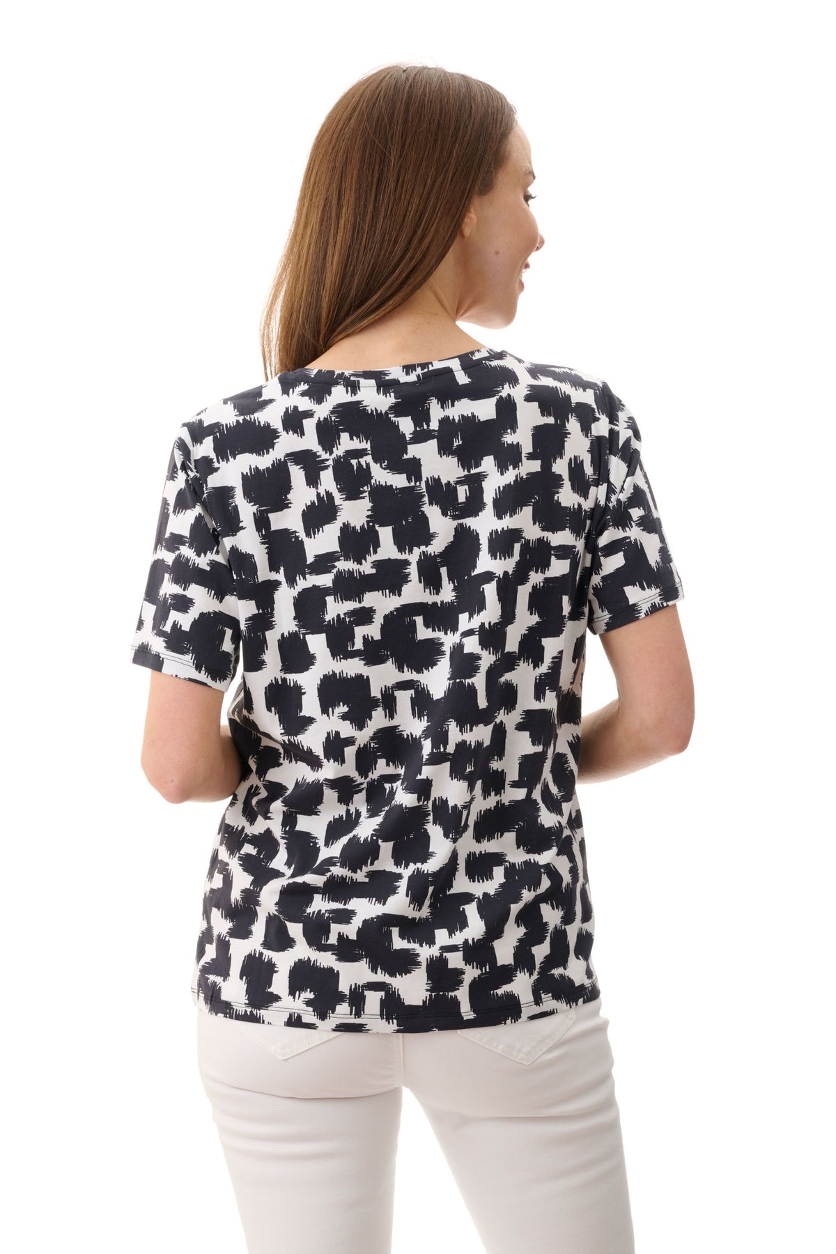 Arum print t-shirt Black
