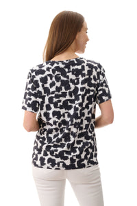 Arum print t-shirt Black