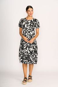 PLEATED MAXI DRESS Abstract