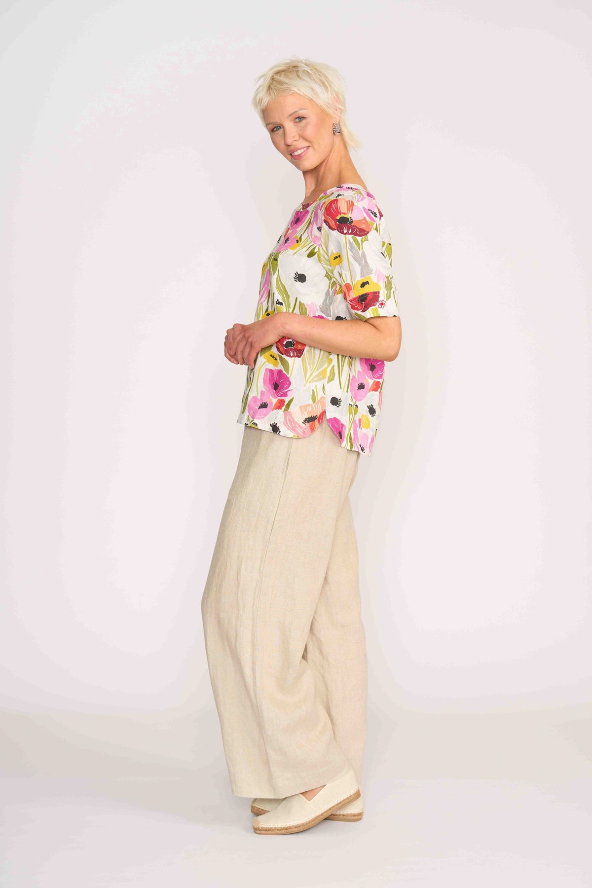 PLEAT BACK TOP Poppies