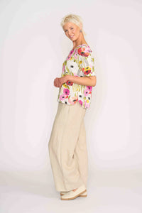 PLEAT BACK TOP Poppies