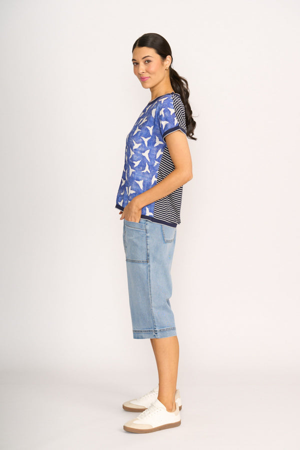 KNIT BACK, ROUND NECK TOP Flock Of Birds