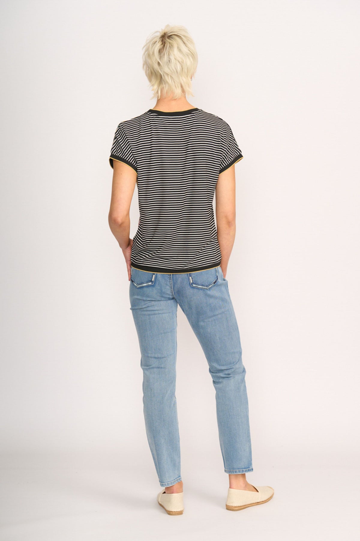 KNIT BACK, ROUND NECK TOP Botanical